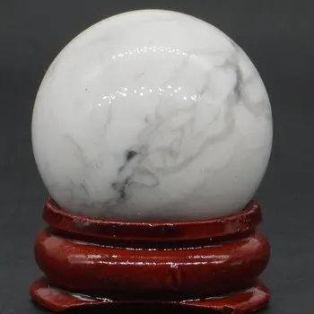 Naravno Bela Howlite Turkizno Žogo Mineral Kremen Področju Ročno Masažo Kristalno Kroglo Zdravljenje Feng Shui Doma Dekor Opremo 30mm