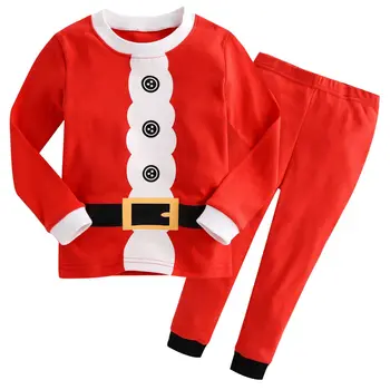 Božič Novo Jeseni Otroka in otrok udobno bombažno pižamo risanka longe obleko, dvodelno obleko za 2-7y