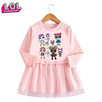 LOL Obleko Dekle LOL Presenečenje Dekleta Obleko Spadajo Oblačila za Otroke Baby Girl Oblačenja Bombaža Til Obleka otroška Oblačila