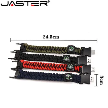 JASTER vroče najlon zapestnica USB s kompas flash driveUSB 2.0 Pero drive4G 8 G 16 G 32 G 64 G 128G darilo za rojstni dan u disk