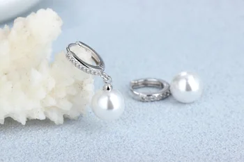 Čisti 925 sterling silver fashion crystal pearl ženske stud uhani nakit za ženske, poročno darilo Anti alergija