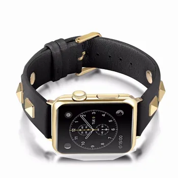 38 mm 42mm Zakovice Usnje Watch Trak Za Apple Watch Serija 1 2 3 4 Zamenjava Pasu Manšeta Sponke Watch Band za 40 mm 44 mm