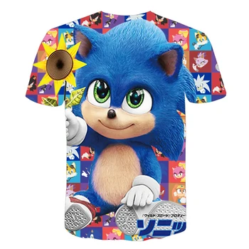 Novi Sonic Hedgehog T-shirt Moški Risanka Kratkimi Rokavi Tshirt Za Moške majice s kratkimi rokavi 3d Tiskanja Tshirts Oblačila Poletne Ulične vrhovi