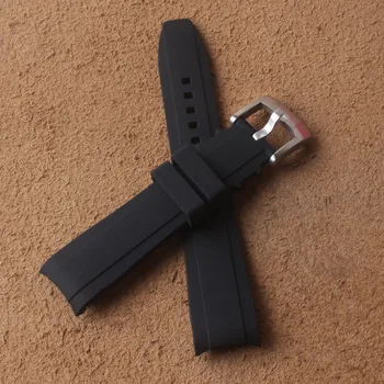 Nov Prihod Moda Watchband Ukrivljen koncu Mehke Gume, Silikona, primerni blagovne znamke Mens Ure Vodoodporni Trak za šport watch 18 20 22 mm