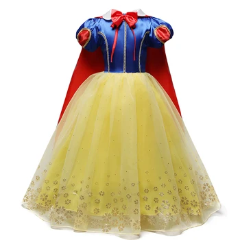 Princesa Obleko Otroci Obleke Za Dekleta Prikrivanje Kostume Rumena Fancy Obleke Pravljice Lepoto Halloween Party Vestidos