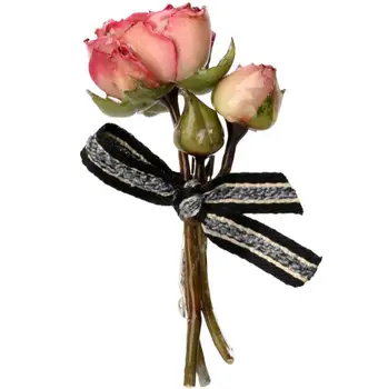 CSxjd Čar, Moda Nakit Yellow rose posušeno cvetje pearl šopek broška Poročno družico groomsmen broška pin
