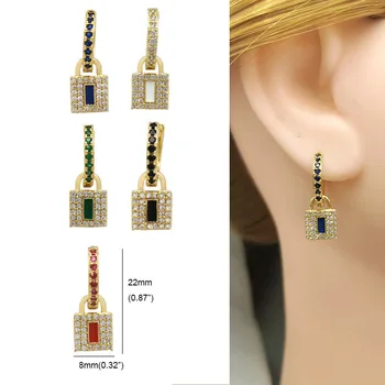 1 Kos Mala Hoop Uhan za Ženske Ključ za Zaklepanje Strele North Star Earing Mavrica CZ Nakit Zlato, Srebro Color Mini