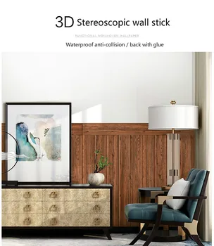 3d stenske nalepke 3D Lesene Stenske Nalepke Doma Dekor Nepremočljiva Stenske Tapete Za dnevno Sobo, Spalnica,Borovega Lesa Zrn
