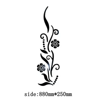 Cvet Bauhinia Kristalno Samolepilni Akril Ogledalo Stenske Nalepke, 3D Nalepke Soba Dekoracijo