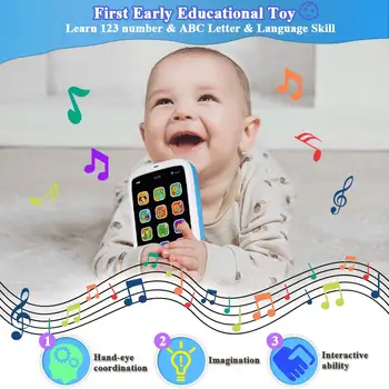 Otroka Prvi Glasbe, Mobilni Telefon, Igrača, Otroci Izobraževalne Telefonski Klic & Chat Učenje, Igra Vlog Zabavna Igrača za 1 2 3 letni Otroci