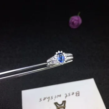Naravni safir prstan srebro 925 visoke kakovosti kristalno čisto predmet photo shop spodbujanje cena 0.5 ct