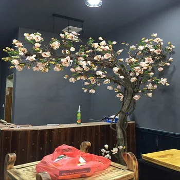 Umetno drevo Magnolija drevo izložb Notranji življenjski prostor zelenih rastlin, Modeliranje bonsaj tla umetno cvetje