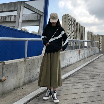 2019 jeseni in pozimi korejskem slogu črno bel mozaik debele tople puloverje ženska tople pletene puloverje in puloverji (F1395)