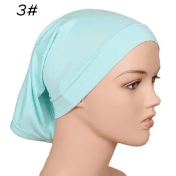20 Barv Žensk Navaden Barva Muslimanskih Notranje Klobuki Pod Šal Bombaž Zaviti Elastična Bonnet Kape Moda Modal Postane Ogrinjala