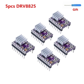 5PCS DRV8825 koračnih motornih voznik Korak Palico DRV 8825 stopil voznik korak modula motorja z heatsink 3D tiskalnik dobave