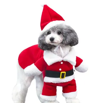 Božič Žival Pes Mačka Kostume, Smešno Božiček Kostum Za Pse, Mačke Pozimi Topla Oblačila Za Pse, Chihuahua Pug Oblačila