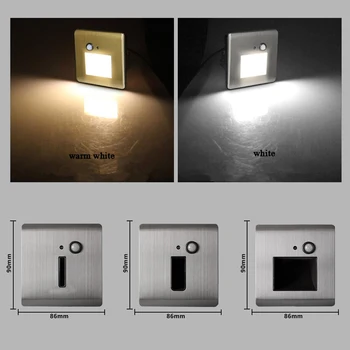 Razkošno Smart LED Stenska Luč Vgrajene Stopnice Lučka 1.5 W Notranjo Dekoracijo Koraki Lestev, Stopnišče, Hodnik, Kuhinja Aluminija