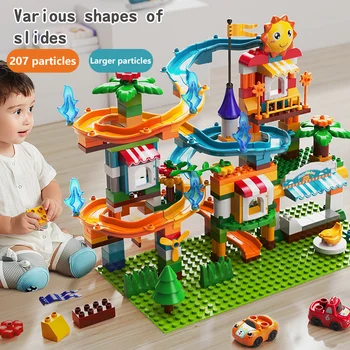 Marmor Teči Veliki Bloki Združljiv Duploed gradniki Tok Potisnite Blokov DIY Big Opeke Igrače za LegoINGlys Otrok Darilo