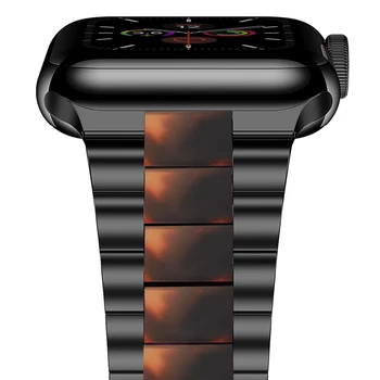 Za apple watch 6 se band 44 mm 40 mm serije 5 4 Smolo + Nerjavečega Jekla Luksuzni trak za iwatch 3 razredi 42mm 38 mm povezavo zapestnica