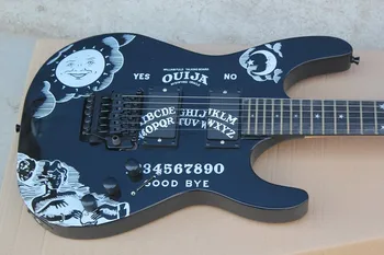 Vrhunska FDOH-9006, črna barva Osebnost patterm black strojne opreme, Kirk Hammett Ouija Električna Kitara, Brezplačna dostava