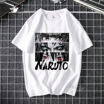 Moška T-Shirt Naruto Sasuke Kakashi Rock Lee Tshirt Poletje Harajuku Kul Japonski Anime Itachi Uchiha T Shirt Ulične Tees