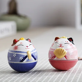 Srečen mačka keramični kreativno darilo za rojstni dan doma dekoracijo urad namizno dekoracijo mešalniku nekaj torto dekoracijo shake mačka igrača