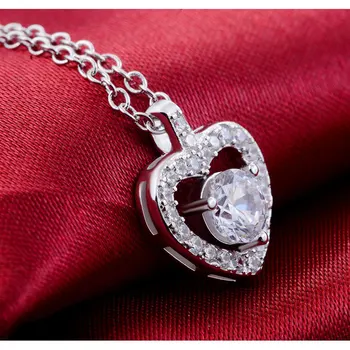 Sterling Srebrni nakit set obljuba prstan stud uhan Ogrlico, obesek, božič, Valentinovo stranka darilo za ženske J5853
