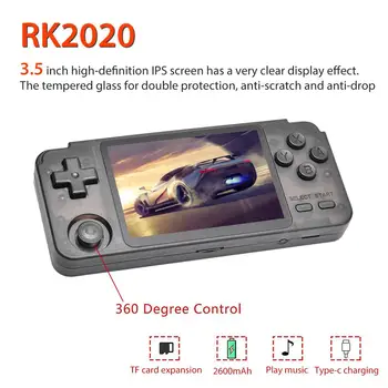 RK2020 Ročno Igralno Konzolo RK3326 quad-core Nostalgično 3,5-Palčni Zaslon 32/64 G Klasična Igra Retro Mini Video Krmilnik za Igre