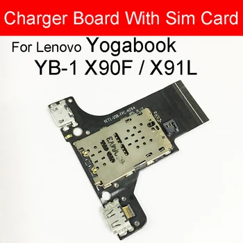 Polnilnik USB Priključek Dock Odbor s Kartice Sim Flex Kabel Za Lenovo Yogabook YB1-X90F X91L Polnjenje Vrata Penzion+Sim Kartice Tablete Deli