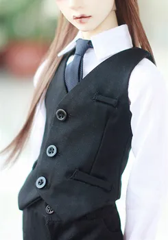BJD lutka waistcoat black zahodno-slog obleke telovnik za 1/3 1/4 BJD SD DD MDD MSD SD17 Stric SSDF punčko oblačila dodatki