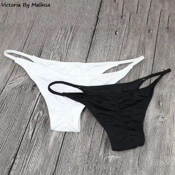 Ženske Seksi Plus Velikost Bele Hlačke Bikini bottom Ženske Perspektive Skrivnost Nizko Pasu Jermenov More Ruffles kratke Hlače