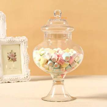 Transparentno steklo sladkarije jar Evropske lead-free stekla rezervoar za shranjevanje hrane jar poroko namizna dekoracija za shranjevanje steklenice