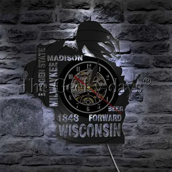 Jazbec Članica Razsvetljavo LED Wall Art Milwaykee Madison Pivo Naprej Wisconsin LED Stenska Luč Postelji Stenska Svetilka