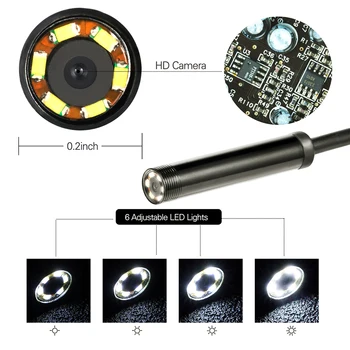 5.5 mm HD Telefocus Industrijske Endoskop Nepremočljiva Mehko Trdi Kabel Pregled Borescope Kamero USB Tip C Za Android Telefon 10M