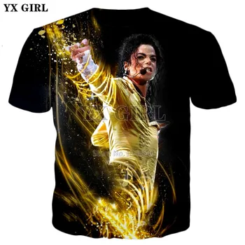 YX DEKLE, Moški/Ženske, Hip hop t-shirt 2019 poletje Novo Mens 3d t-shirt Kralj Popa Michael Jackson Tiskanja Priložnostne Cool majica s kratkimi rokavi