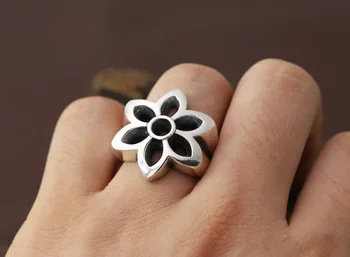 S925 čisto srebrni okraski osebnost moški modni Dobro Umetniško obroč češnjev cvet prst prstan širina za pošiljanje njen fant