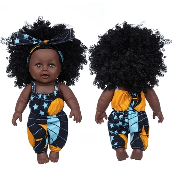 2020 Nova 35 CM Afriške Lutka Božič Najboljše Darilo Za Dojenčka Dekleta Črna Mini Igrača Srčkan Eksplozivnih pričeska Lutka Otroci Dekliška