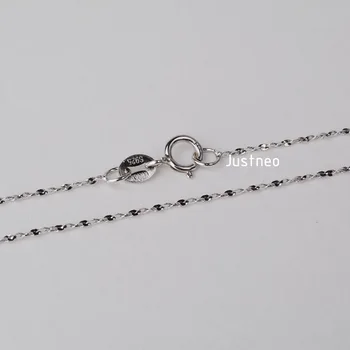 1mm trdna 925 sterling srebro fancy twisted verige ogrlico s srebrno pomlad zaponko in srebrni znak oznake, 1 kos
