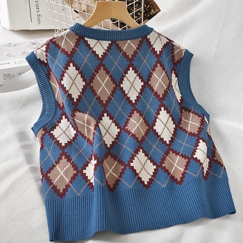 Vintage ženske puloverji telovnik brez rokavov ženska telovnik