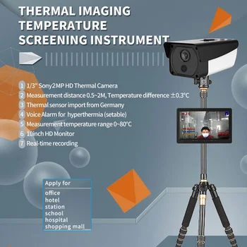 Toplotne slike Kamera 1080P Prepoznavanje obrazov Temperatura Vročina Odkrivanje Fotoaparat Telesno Temperaturo Odkrivanje Glasovno Opozorilo