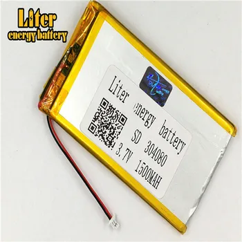 1,0 MM 2pin priključek 304080 3,7 V 1500mah Ultra-tanek litij-polimer baterija zunanja razsvetljava e-knjige, GPS PDA