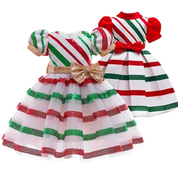 Novo Flarol Tiskanja Žogo Obleke Tutu Oblačenja za Dekleta Rojstni dan Otroci Obleko otroci Bleščica trak obleko za Božič stranka