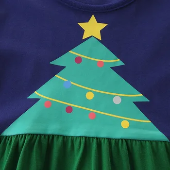 Malo maven Malčka, Obleke za Božič Zeleno Drevo Dekle Oblačila Otroci Bombaž Priložnostne Princesa Obleko Vestidos Otroci Oblačila
