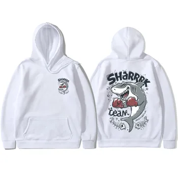 2019 Japonska Harajuku boks shark moških in žensk hoodie modni pulover majica moški in ženske, hip hop street erkek majica