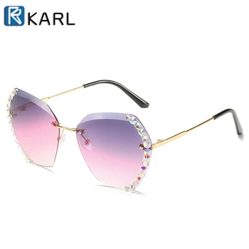 2020 Moda Gradient sončna Očala za Ženske Poligon sončna Očala Ženski Imitacije Diamond Objektiv Luksuzne blagovne Znamke Lady Sunglass