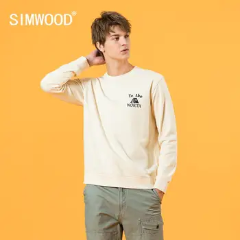 SIMWOOD 2020 Jeseni, Pozimi Novo 360 g debele Hoodies Moški Modni Pismo Tiskanja Sweatshirts Plus Velikost Teksture Jogger Vrhovi SJ120671