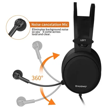 UNITOP NUBWO N7 Gaming Slušalke 3.5 MM Globok Bas Slušalke Na Ušesa Slušalke Z Mikrofonom Za PS4 Xbox En RAČUNALNIK Pametni Telefon Igralec