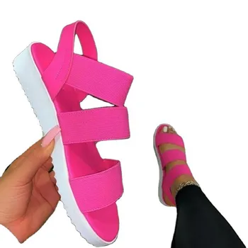 Poletni sandali ženske čevlje nova barva priložnostne nogavice, čevlje, ženska moda lahke, votle ravno ženski sandali plus velikost
