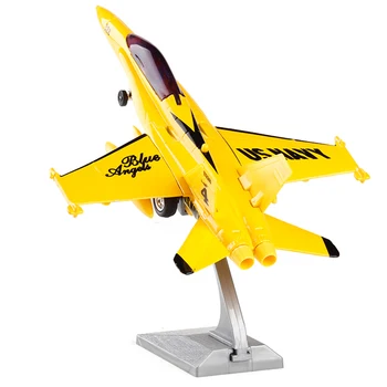 Zlitine Diecast F-18 Hornet Borec Otroci Zlitine Zrakoplova Model Zvoka in Svetlobe Pullback Kovinski Borec Model Otroke Darilo Igrače