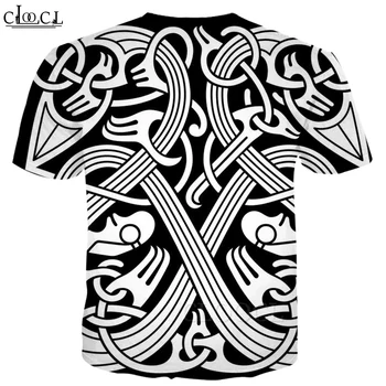 CLOOCL Nordijska Viking Tatoo Umetnosti Lobanje Moški Ženske 3D Tiskanje Majice Kratek Rokav Harajuku Tee Shirt Hip Hop Ulične Vrhovi